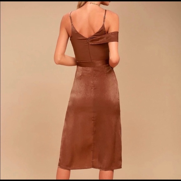 Lulu’s JOA Off Shoulder Leg Slit Midi Dress - Picture 2 of 10